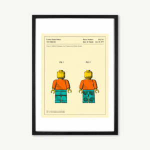 Jazzberry Blue, 'Retro Toy Figure Patent' Framed Print (More Sizes Available)