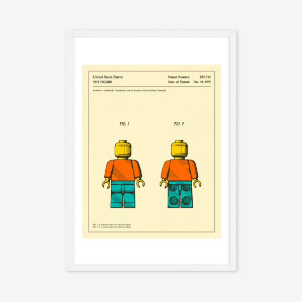 Jazzberry Blue, 'Retro Toy Figure Patent' Framed Print, A2