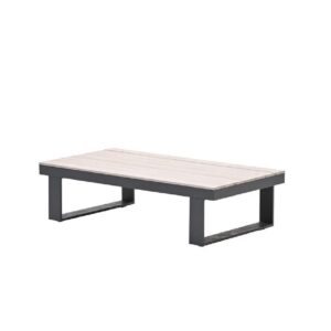 Belgrade Wooden Garden Coffee Table With Aluminium Frame In Brown