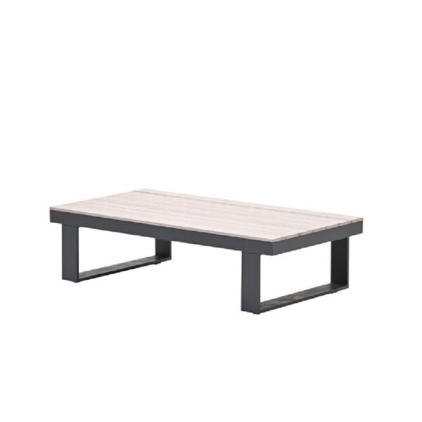 Belgrade Wooden Garden Coffee Table With Aluminium Frame In Brown