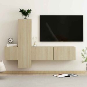 Beaumont 100cm Wooden 3 Piece Entertainment Unit In Sonoma Oak