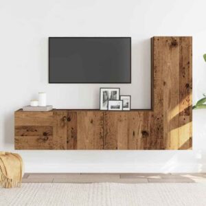 Beaumont 80cm Wooden 3 Piece Entertainment Unit In Brown
